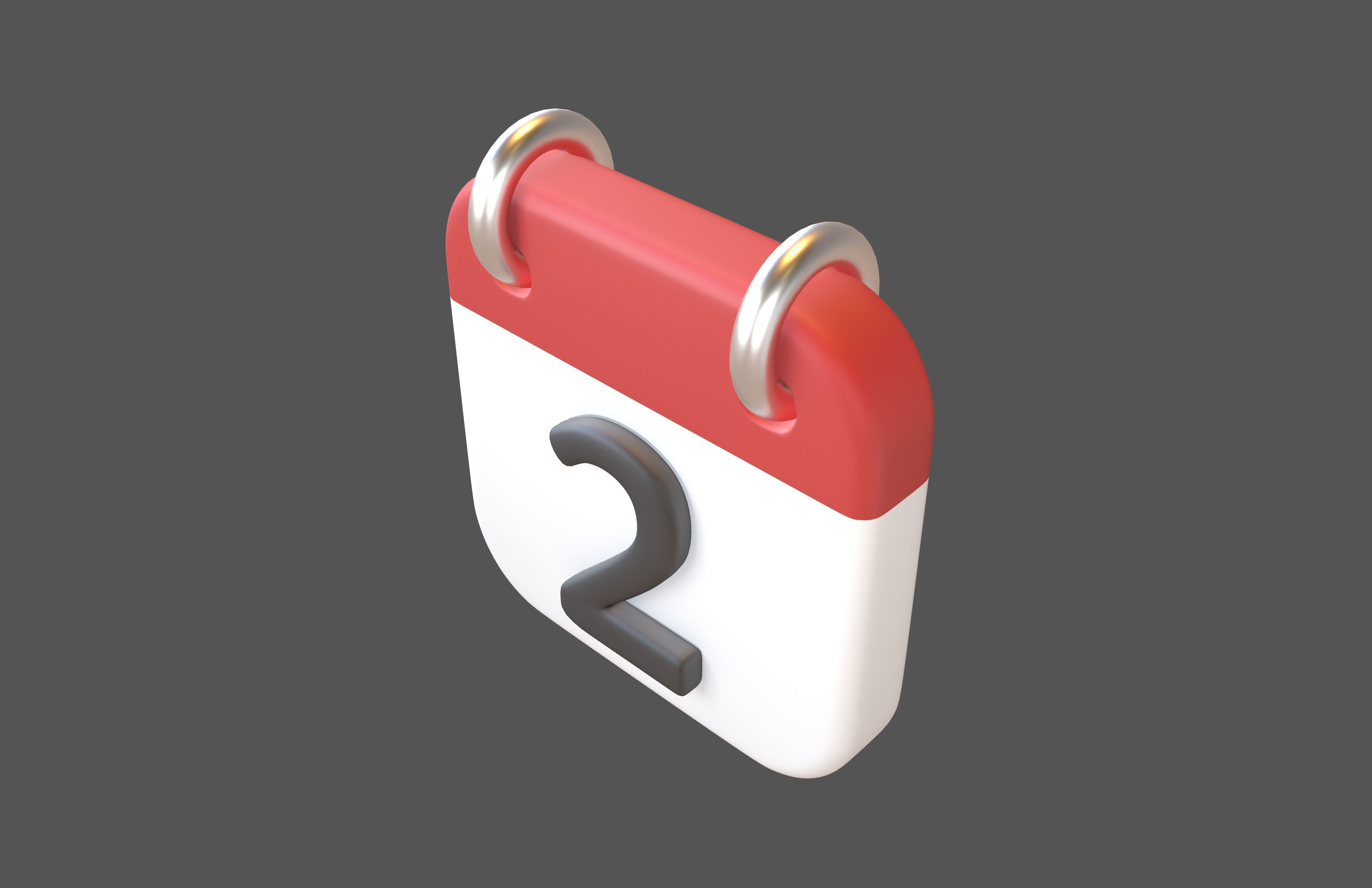 Calendar Icon 2 v1 001 Low-poly 3D model_2