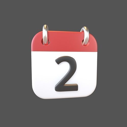 Calendar Icon 2 v1 001 Low-poly 3D model
