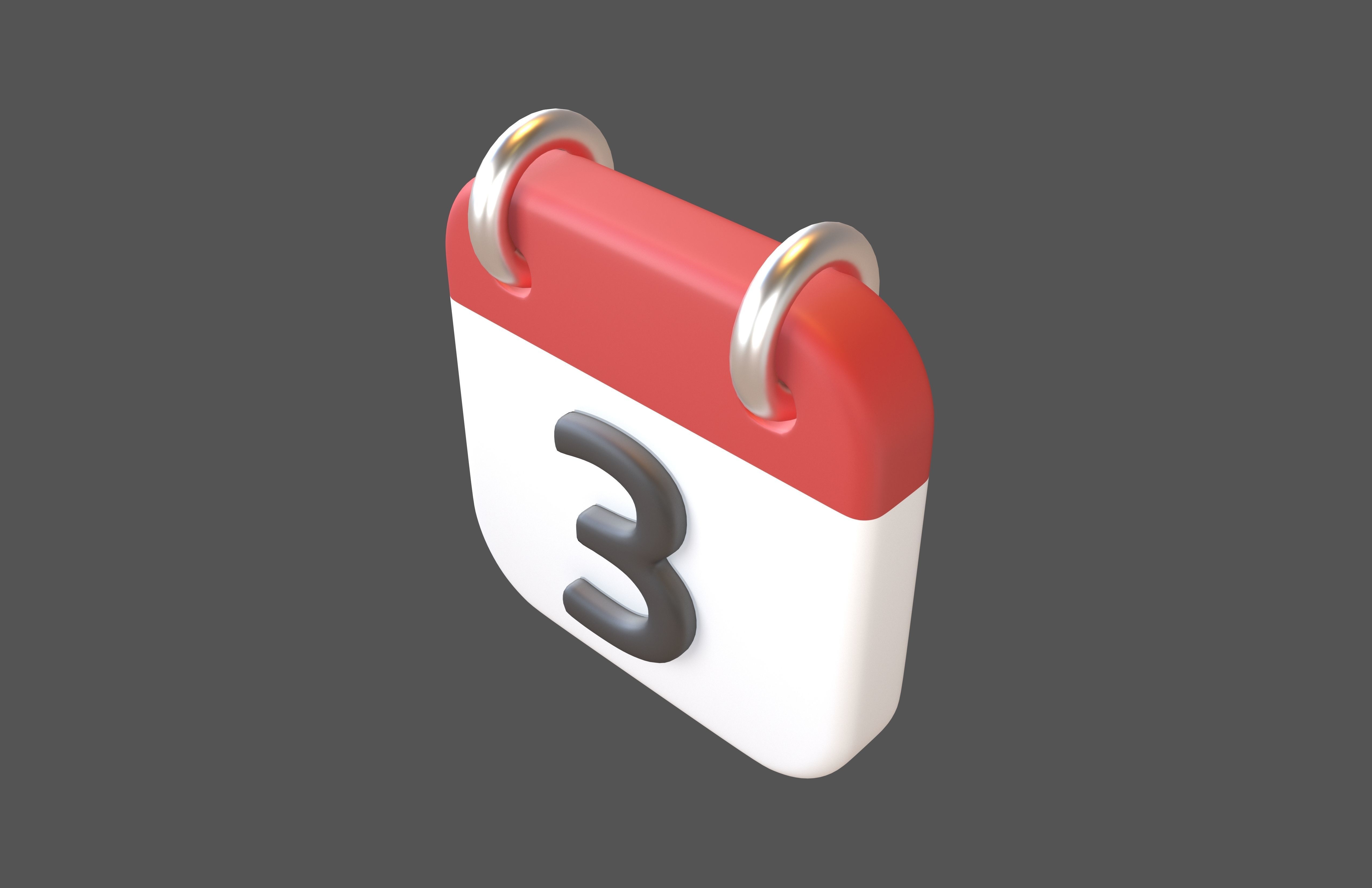Calendar Icon 3 v1 001 Low-poly 3D model_2