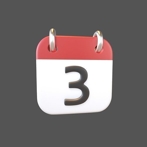 Calendar Icon 3 v1 001 Low-poly 3D model