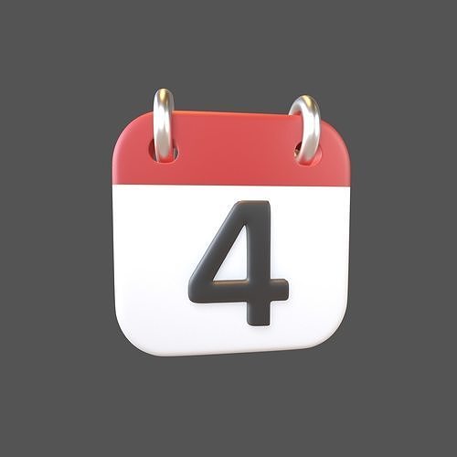 Calendar Icon 4 v1 001 Low-poly 3D model