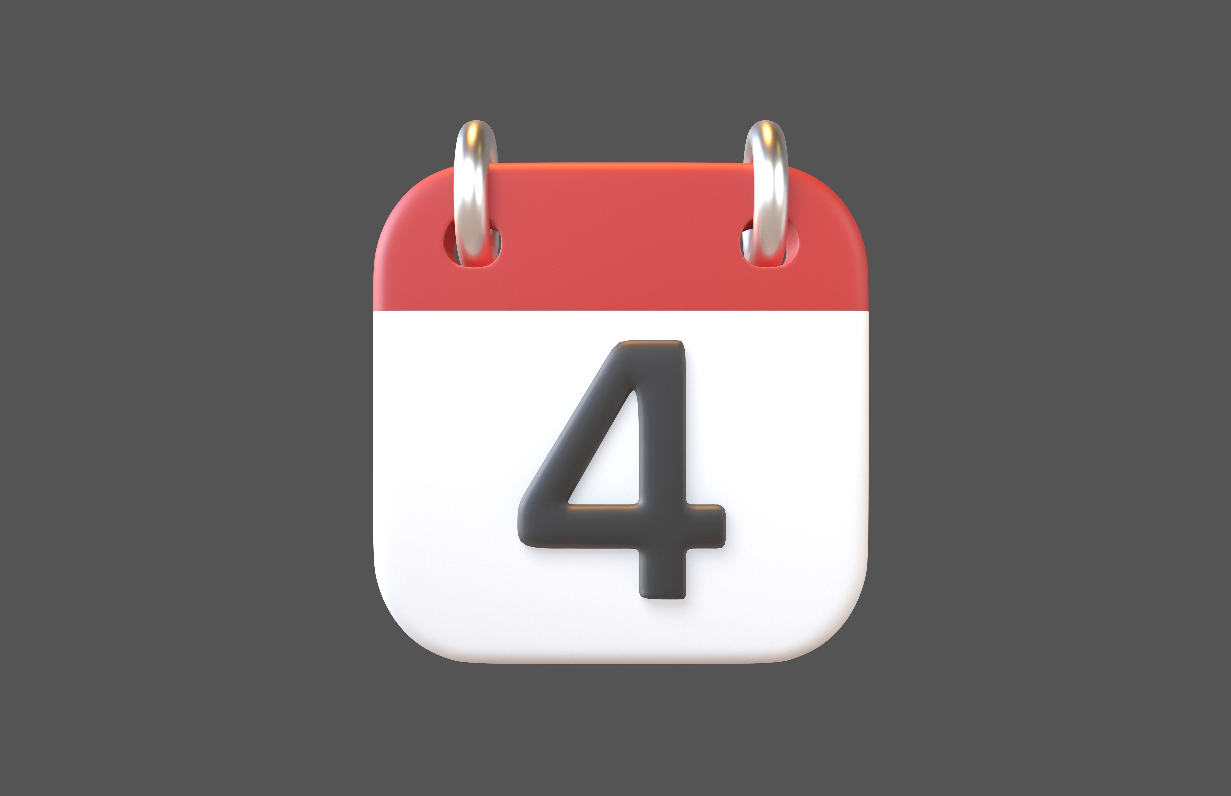 Calendar Icon 4 v1 001 Low-poly 3D model_2