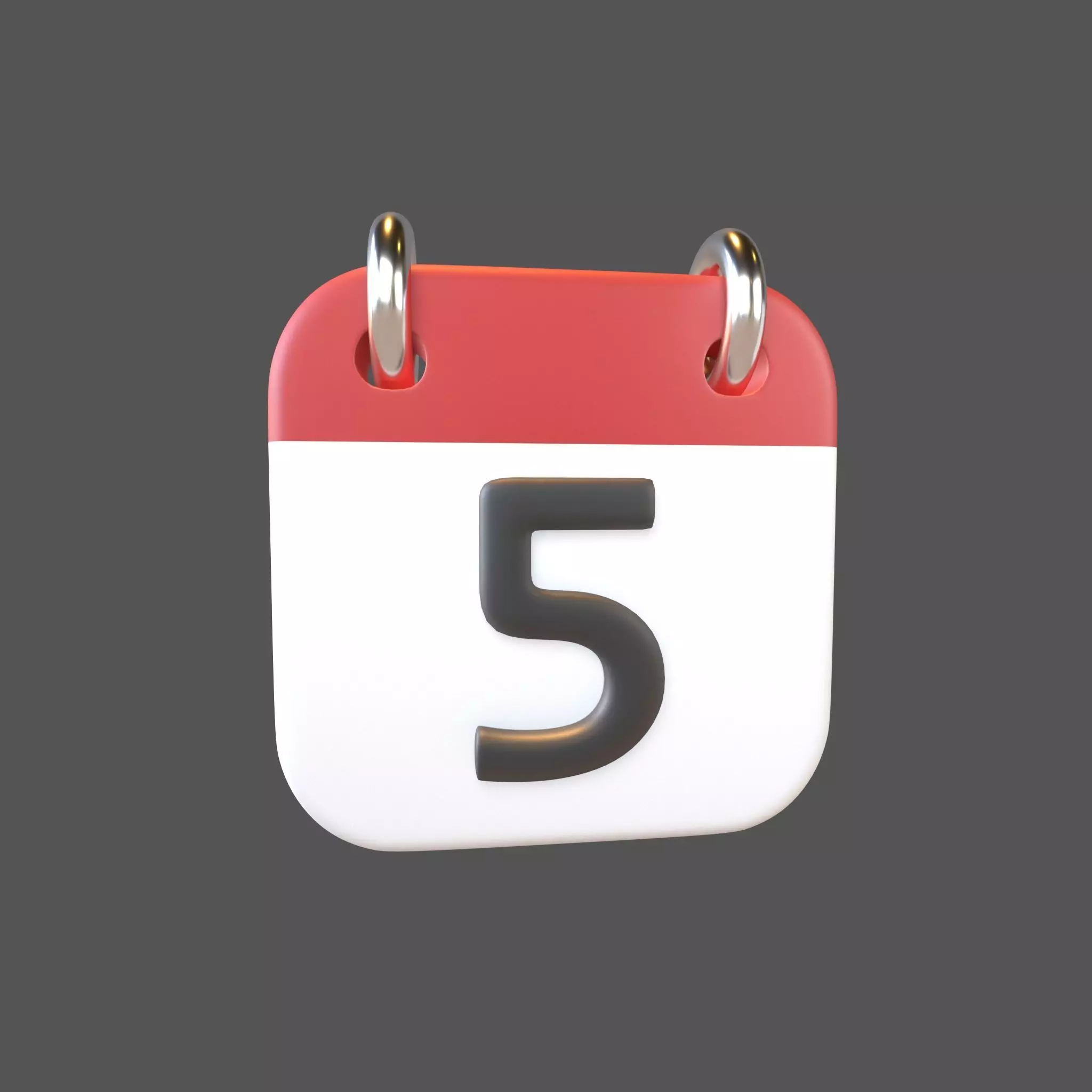 Calendar Icon 5 v1 001 Low-poly 3D model_0