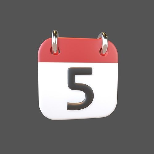 Calendar Icon 5 v1 001 Low-poly 3D model