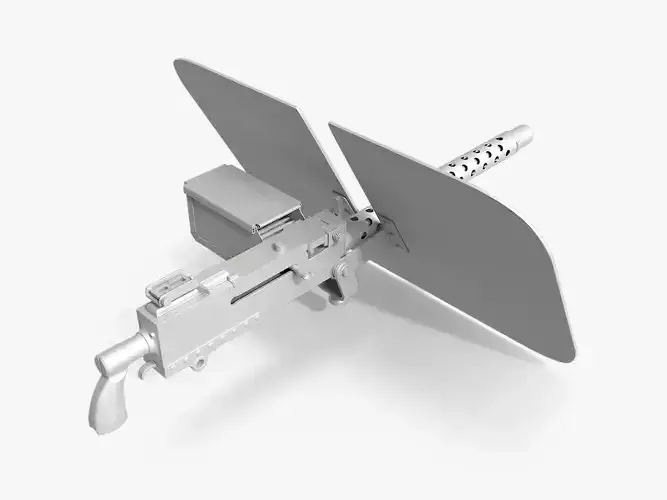 M1919 Browning machine gun with shield
