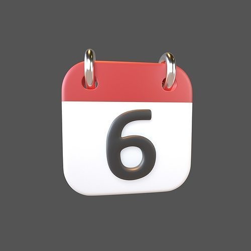 Calendar Icon 6 v1 001 Low-poly 3D model