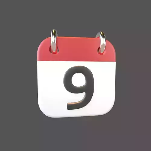 Calendar Icon 9 v1 001 Low-poly 3D model