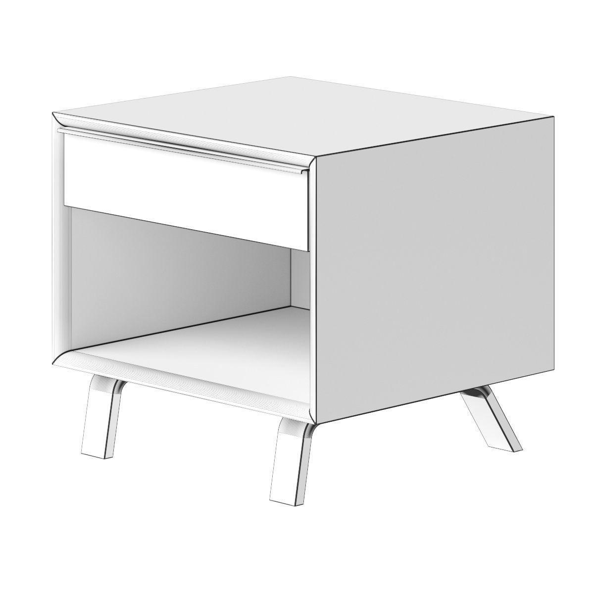 CHERNER Bedside Table with Drawer 3D model_1
