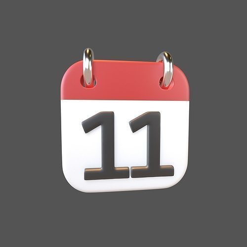 Calendar Icon 11 v1 001 Low-poly 3D model