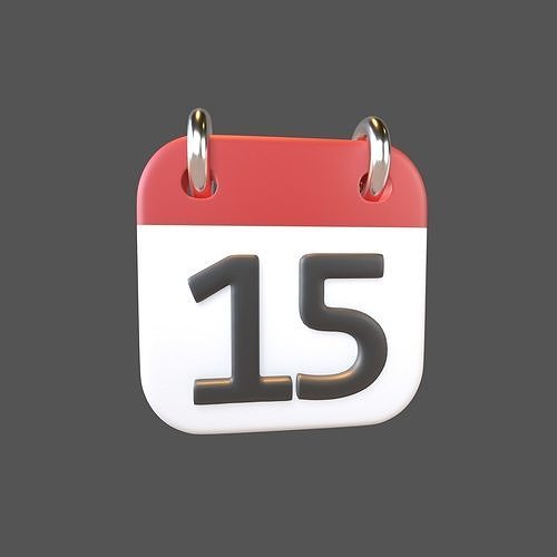 Calendar Icon 15 v1 001 Low-poly 3D model