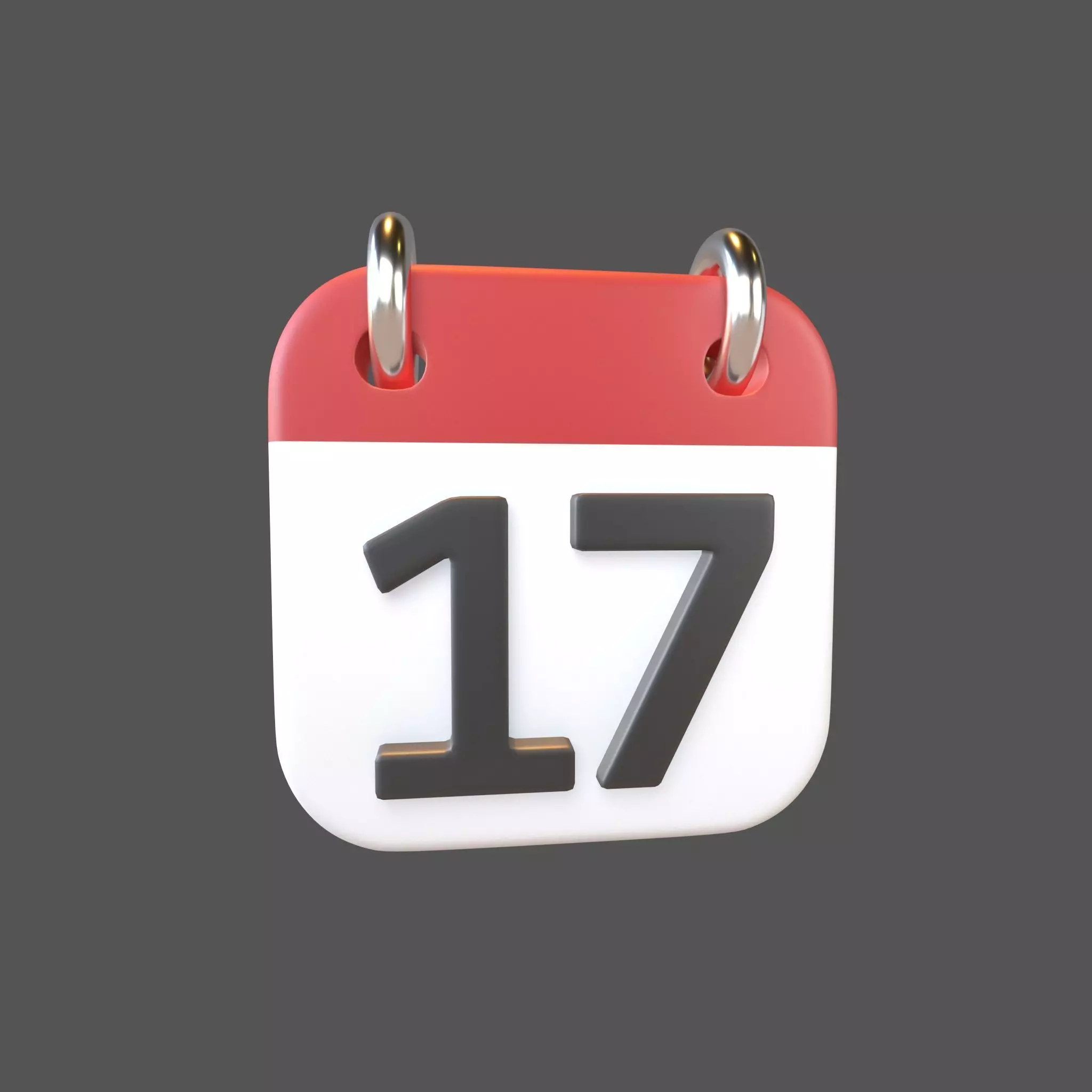 Calendar Icon 17 v1 001 Low-poly 3D model_0