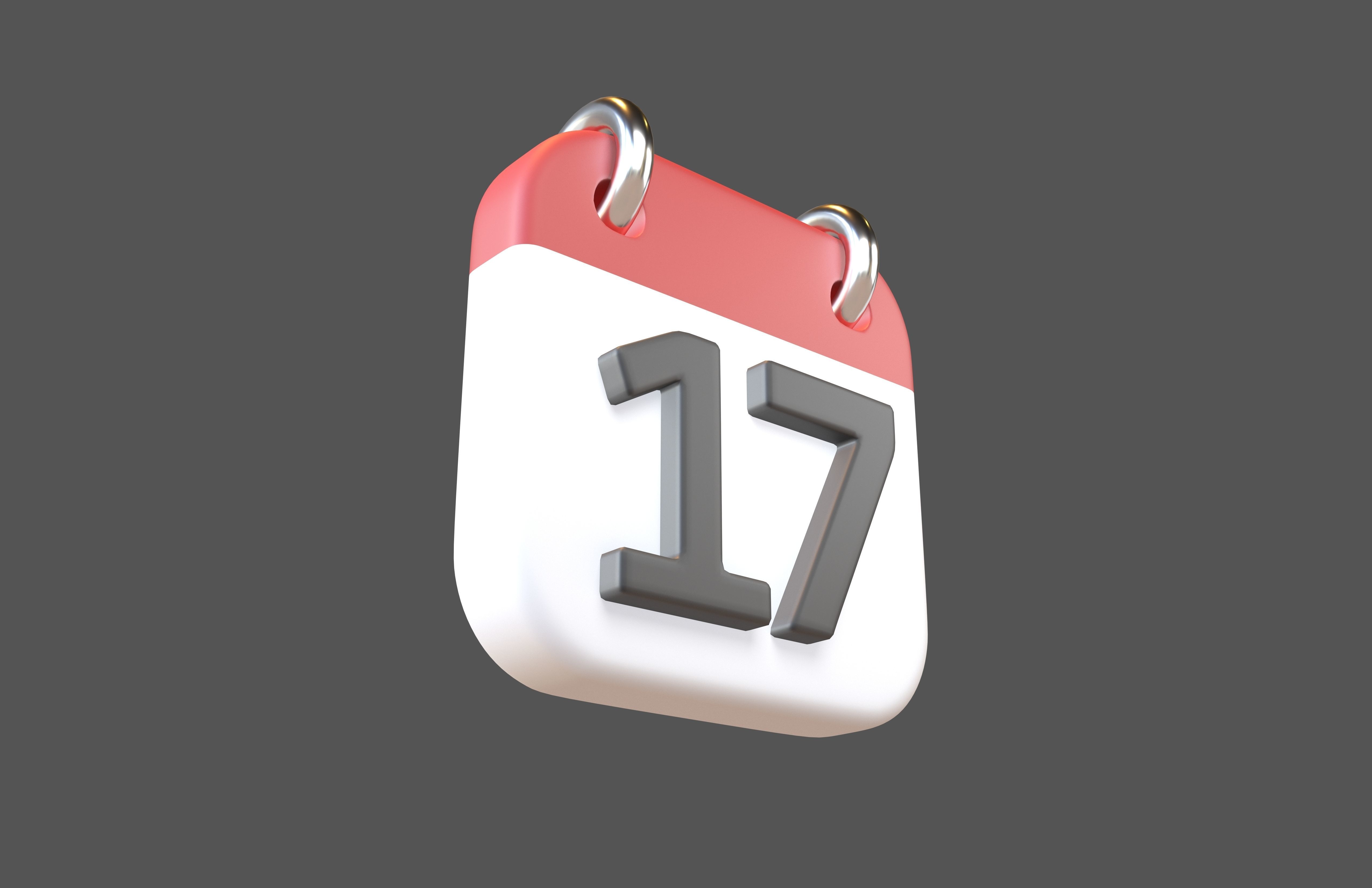 Calendar Icon 17 v1 001 Low-poly 3D model_1