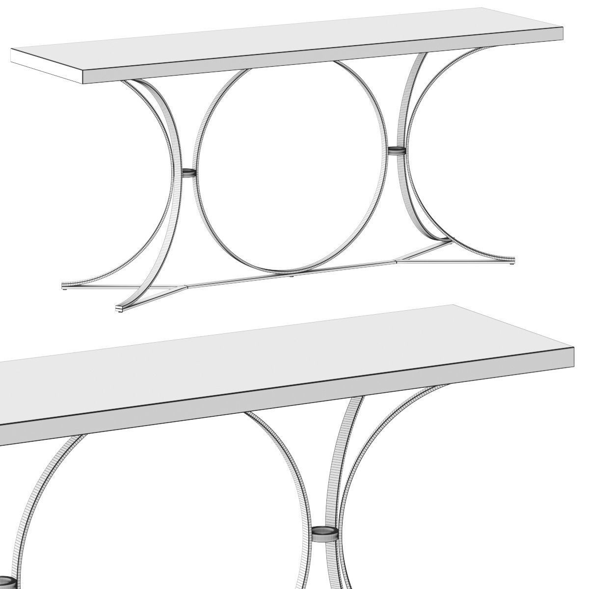 BERNHARDT Canyon Ridge Metal Console Table 3D model_1