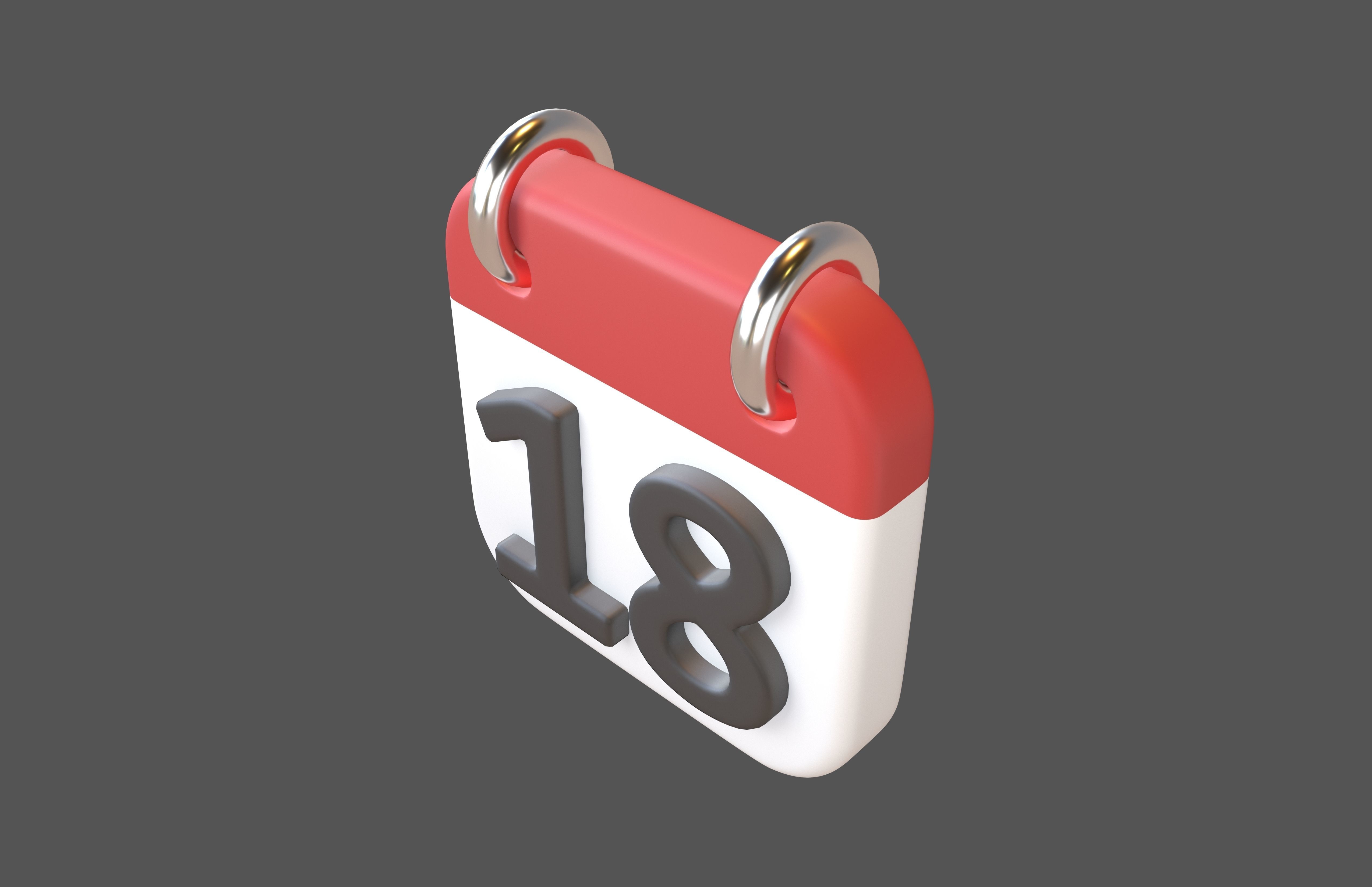 Calendar Icon 18 v1 001 Low-poly 3D model_2