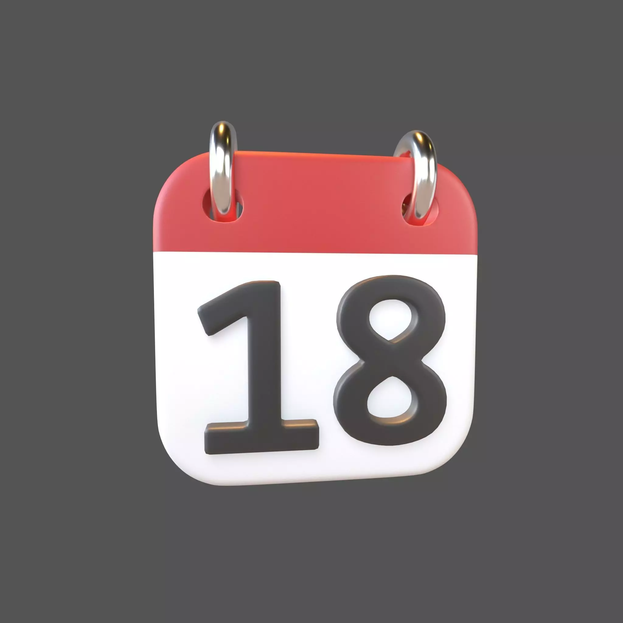 Calendar Icon 18 v1 001 Low-poly 3D model_0