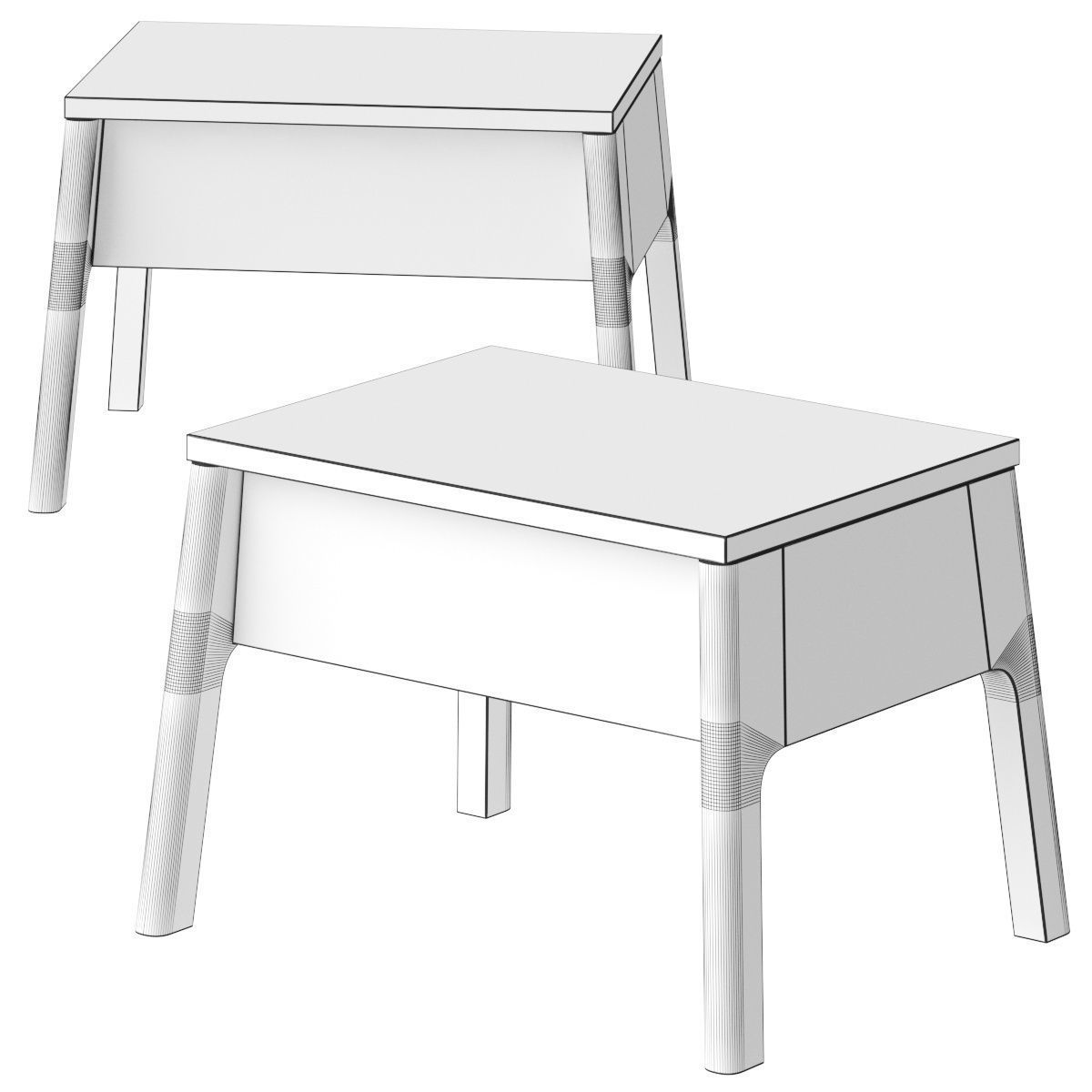 ETHNICRAFT Air Nightstand Bedside Table 3D model_2