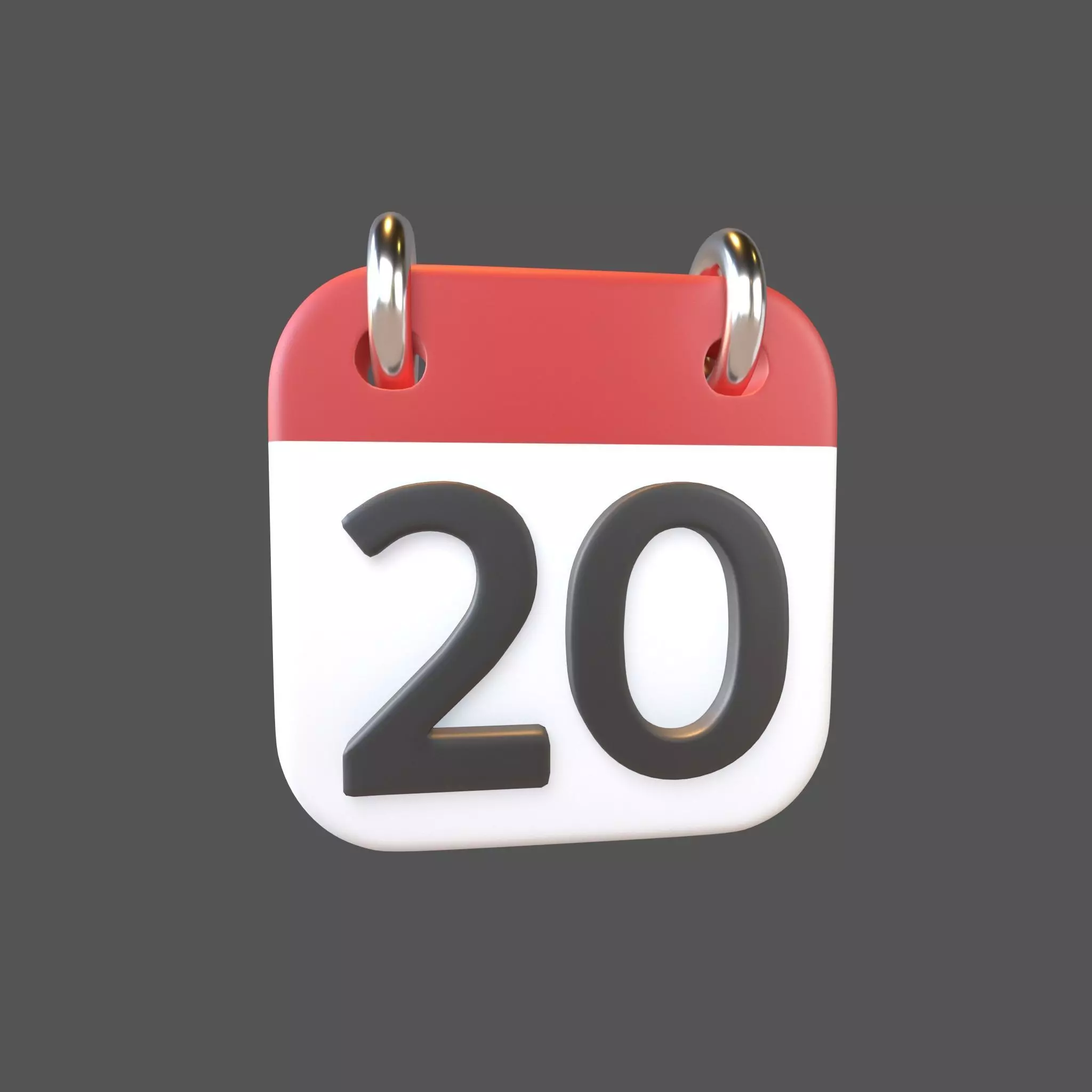 Calendar Icon 20 v1 001 Low-poly 3D model_0