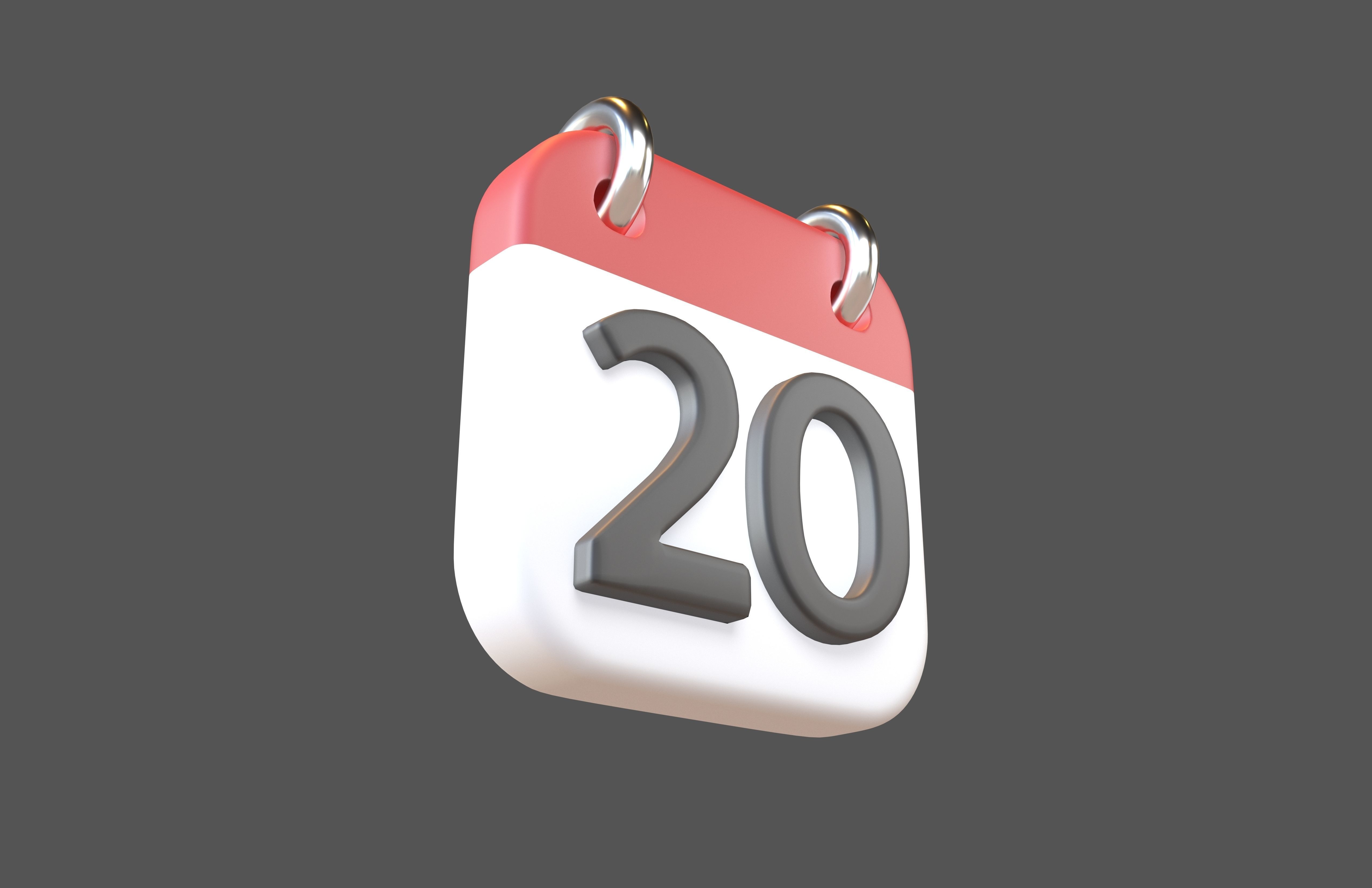 Calendar Icon 20 v1 001 Low-poly 3D model_3
