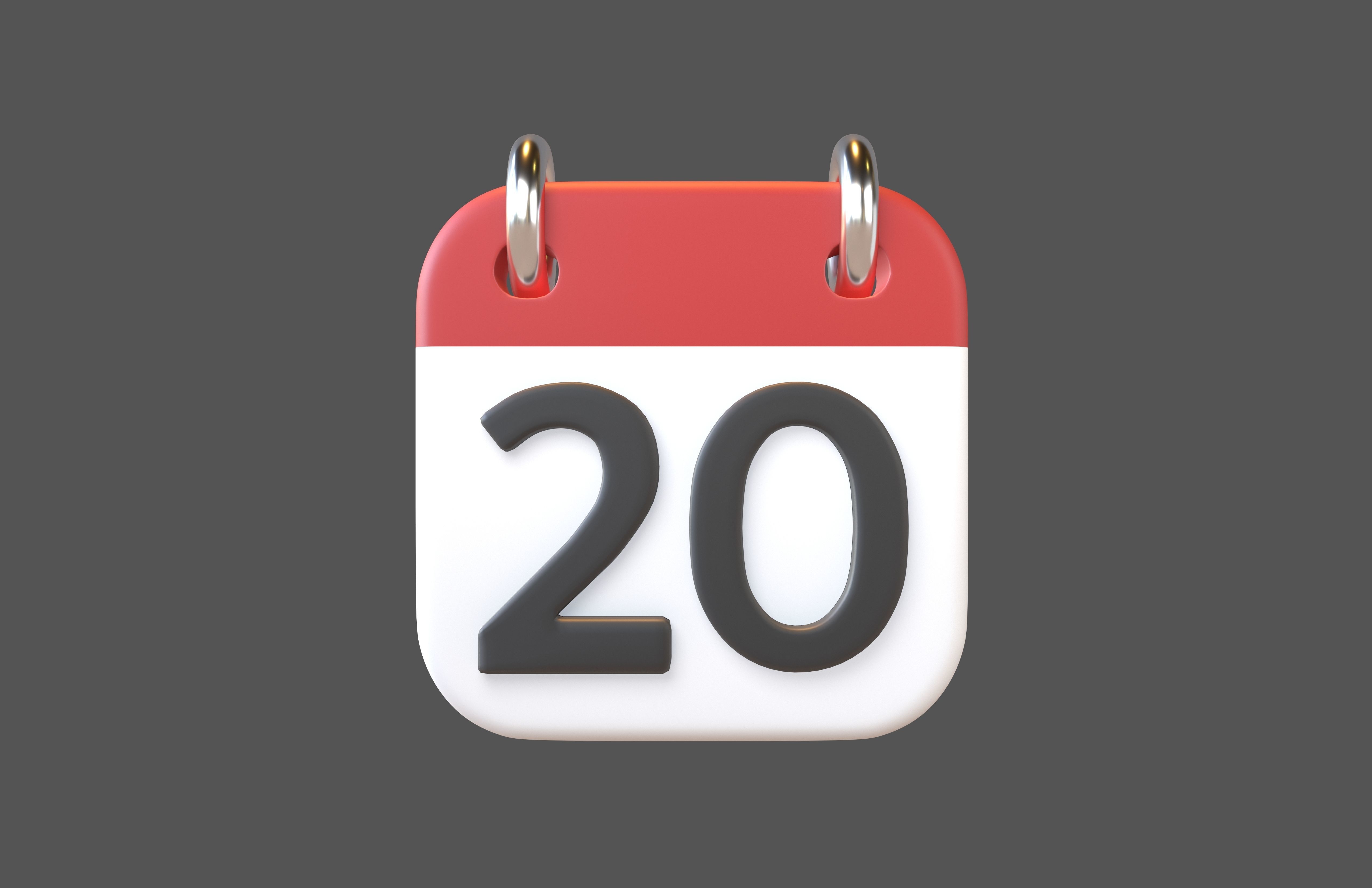 Calendar Icon 20 v1 001 Low-poly 3D model_1