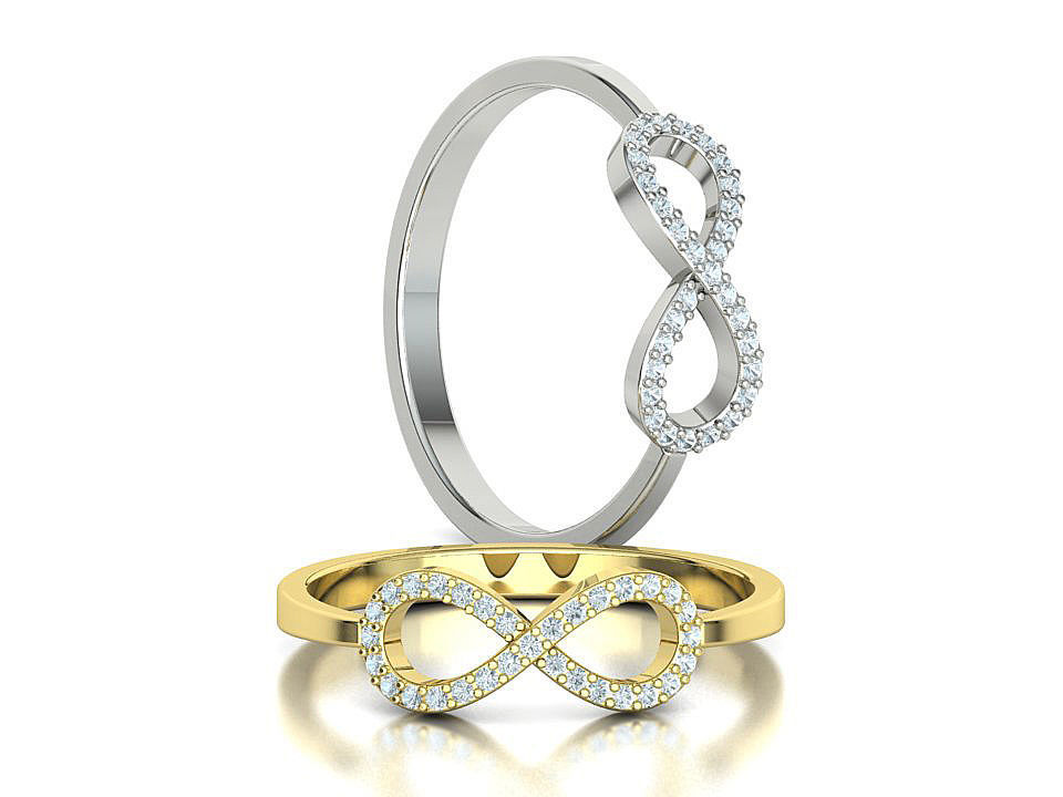 Infinity Diamond Ring Endless Love Womens Ring  3D print model_2