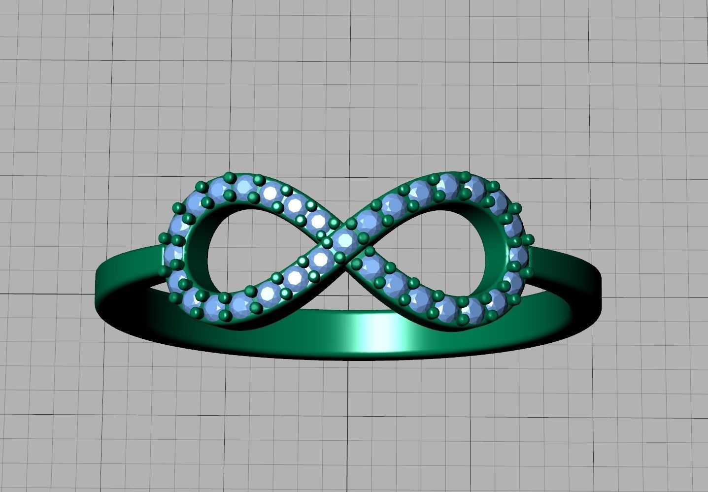 Infinity Diamond Ring Endless Love Womens Ring  3D print model_18