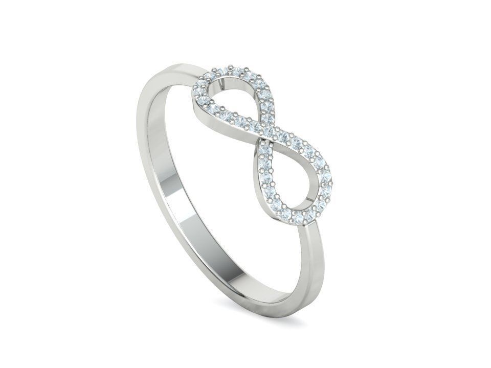 Infinity Diamond Ring Endless Love Womens Ring  3D print model_34