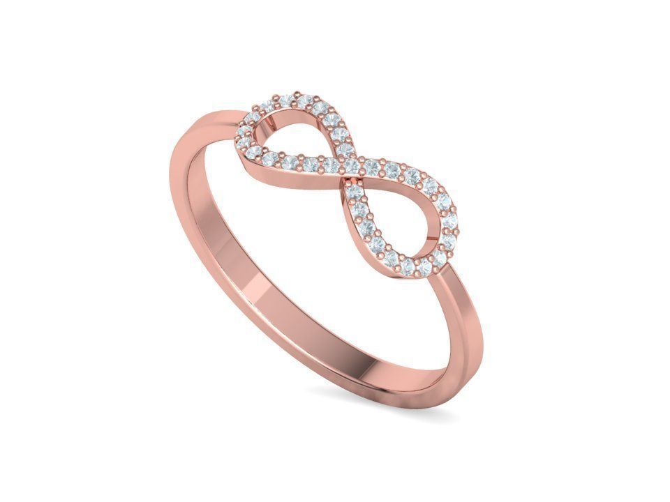 Infinity Diamond Ring Endless Love Womens Ring  3D print model_26