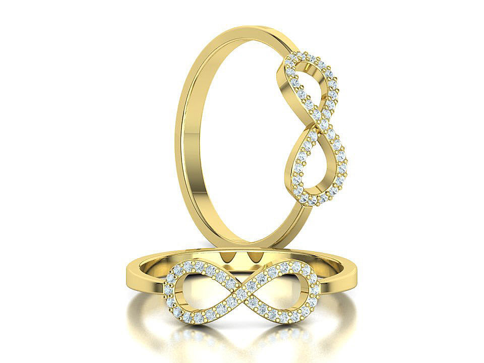 Infinity Diamond Ring Endless Love Womens Ring  3D print model_4