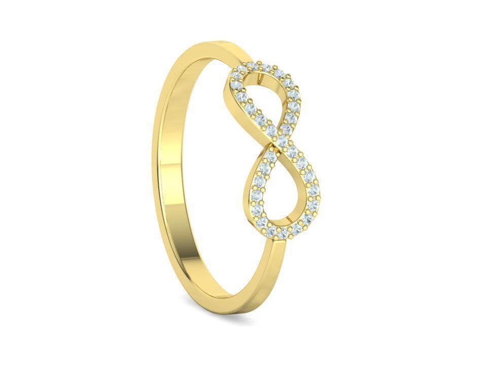 Infinity Diamond Ring Endless Love Womens Ring  3D print model_30