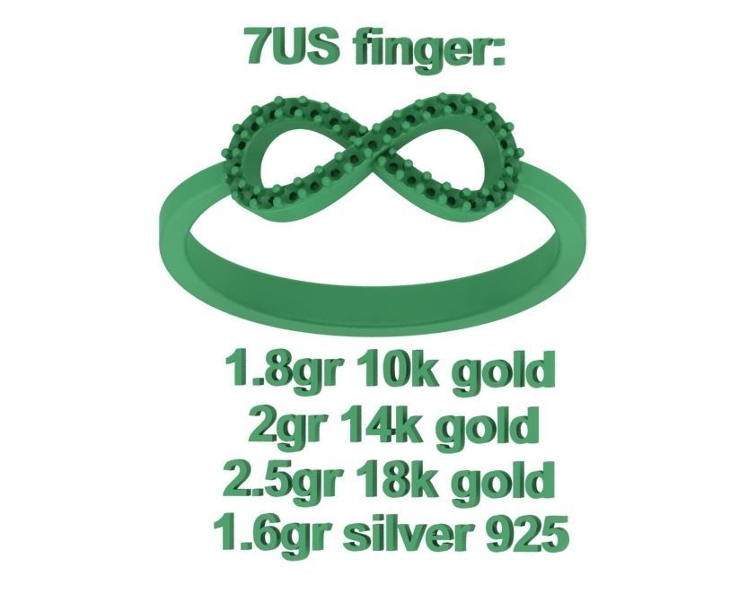 Infinity Diamond Ring Endless Love Womens Ring  3D print model_12