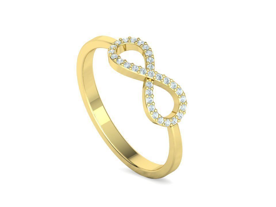 Infinity Diamond Ring Endless Love Womens Ring  3D print model_33
