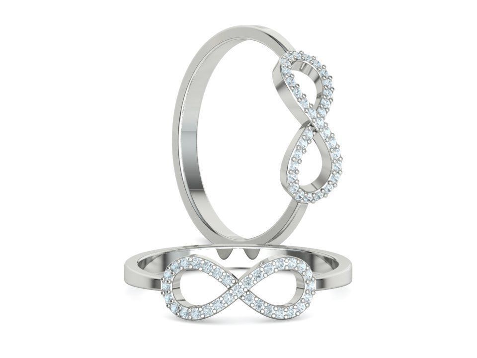 Infinity Diamond Ring Endless Love Womens Ring  3D print model_8