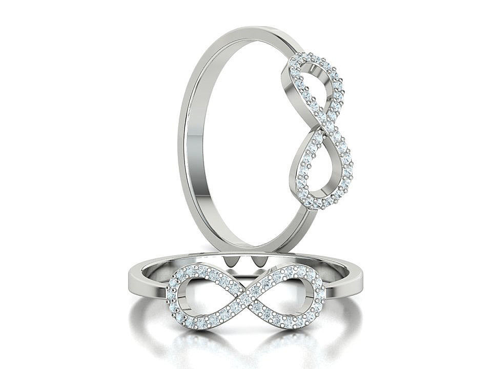 Infinity Diamond Ring Endless Love Womens Ring  3D print model_5