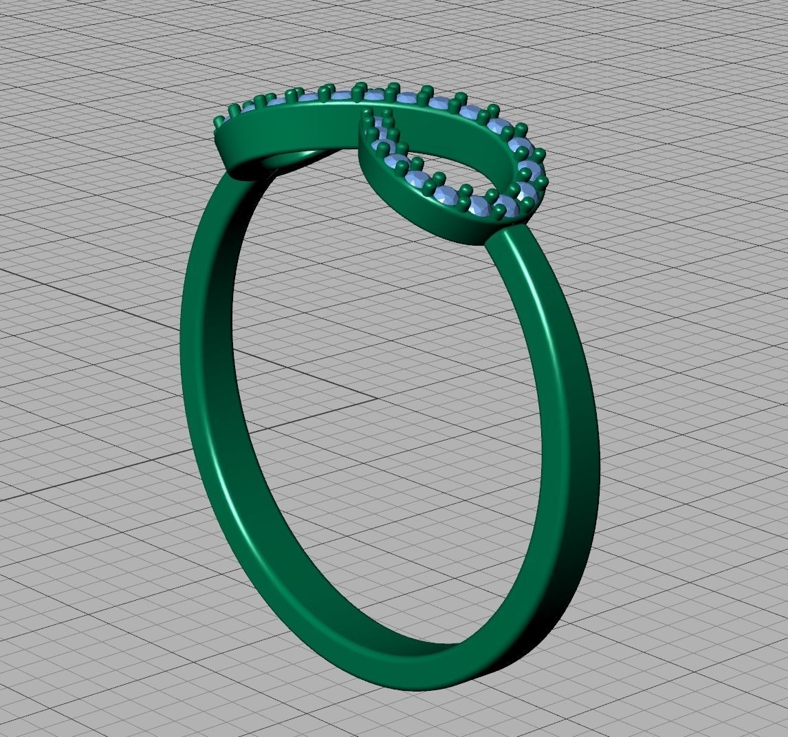 Infinity Diamond Ring Endless Love Womens Ring  3D print model_19