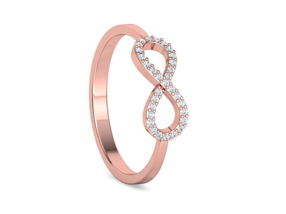 Infinity Diamond Ring Endless Love Womens Ring  3D print model_29