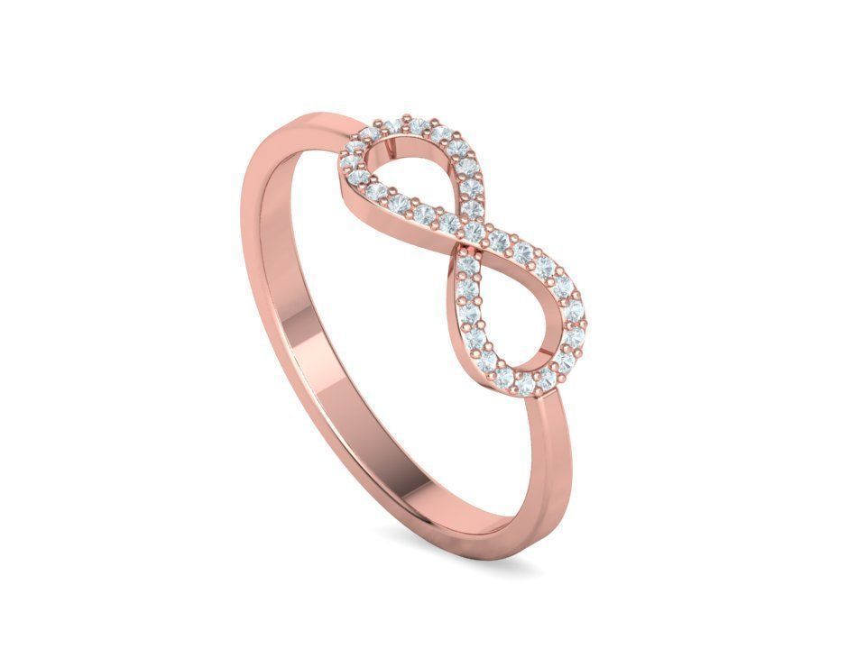 Infinity Diamond Ring Endless Love Womens Ring  3D print model_32