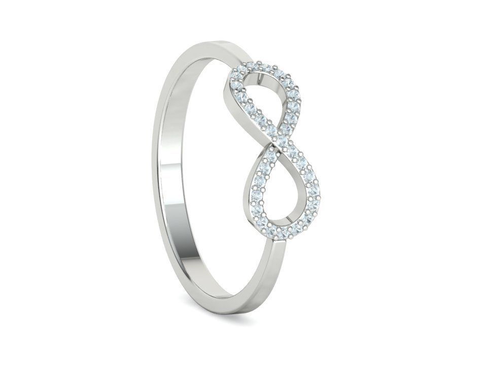 Infinity Diamond Ring Endless Love Womens Ring  3D print model_31