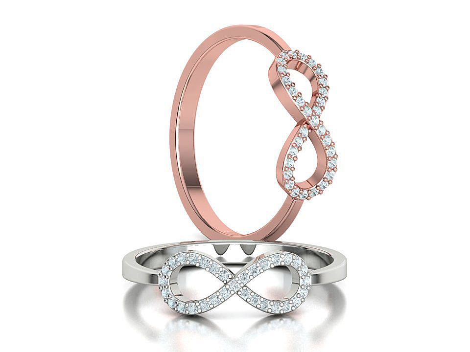 Infinity Diamond Ring Endless Love Womens Ring  3D print model_1