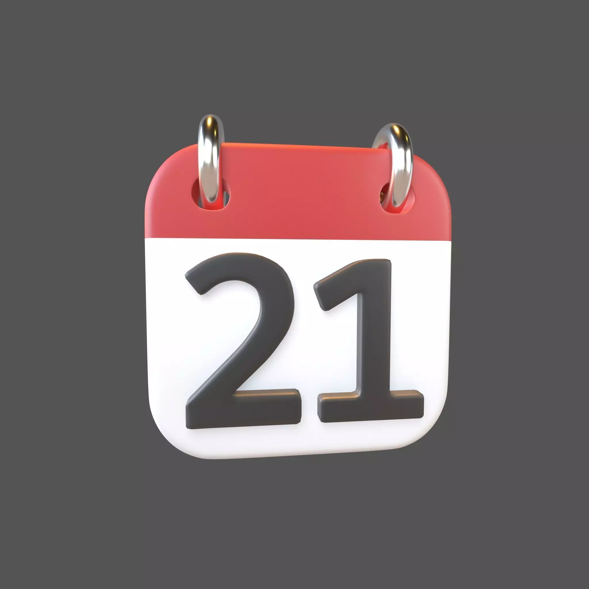 Calendar Icon 21 v1 001 Low-poly 3D model_0