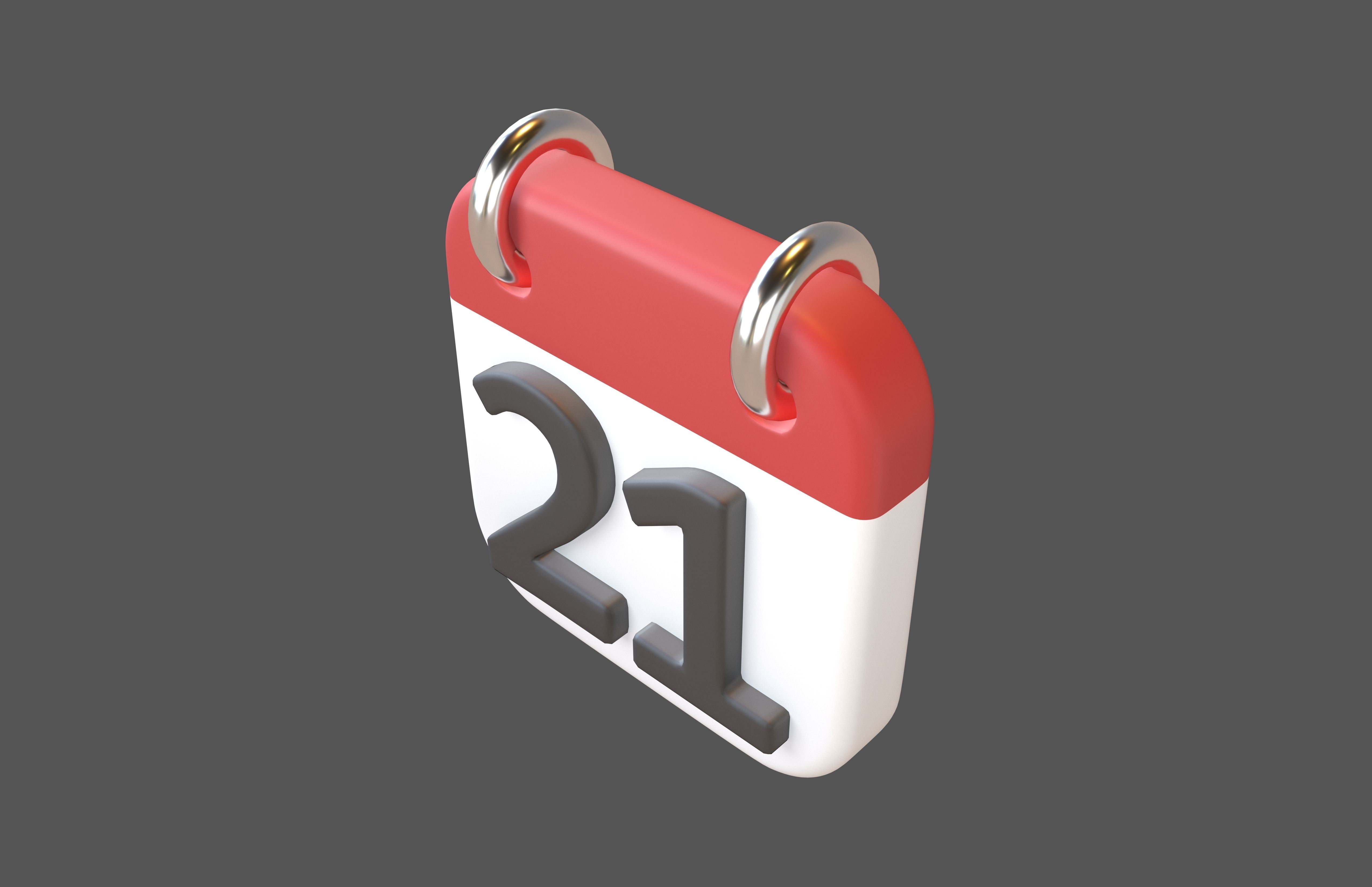 Calendar Icon 21 v1 001 Low-poly 3D model_1