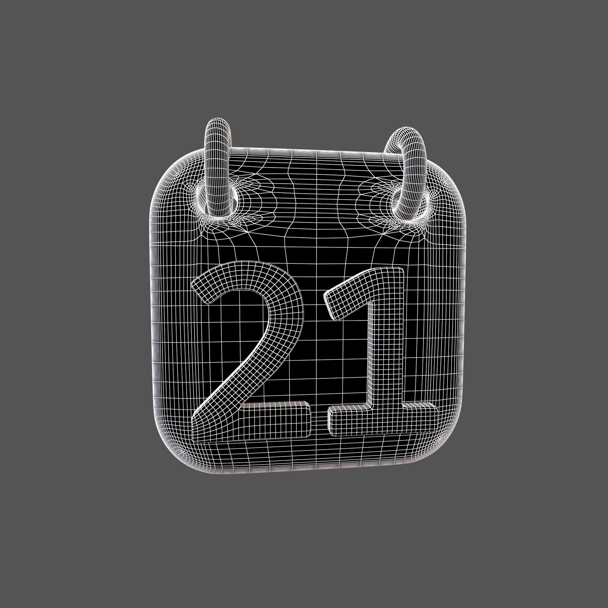 Calendar Icon 21 v1 001 Low-poly 3D model_5