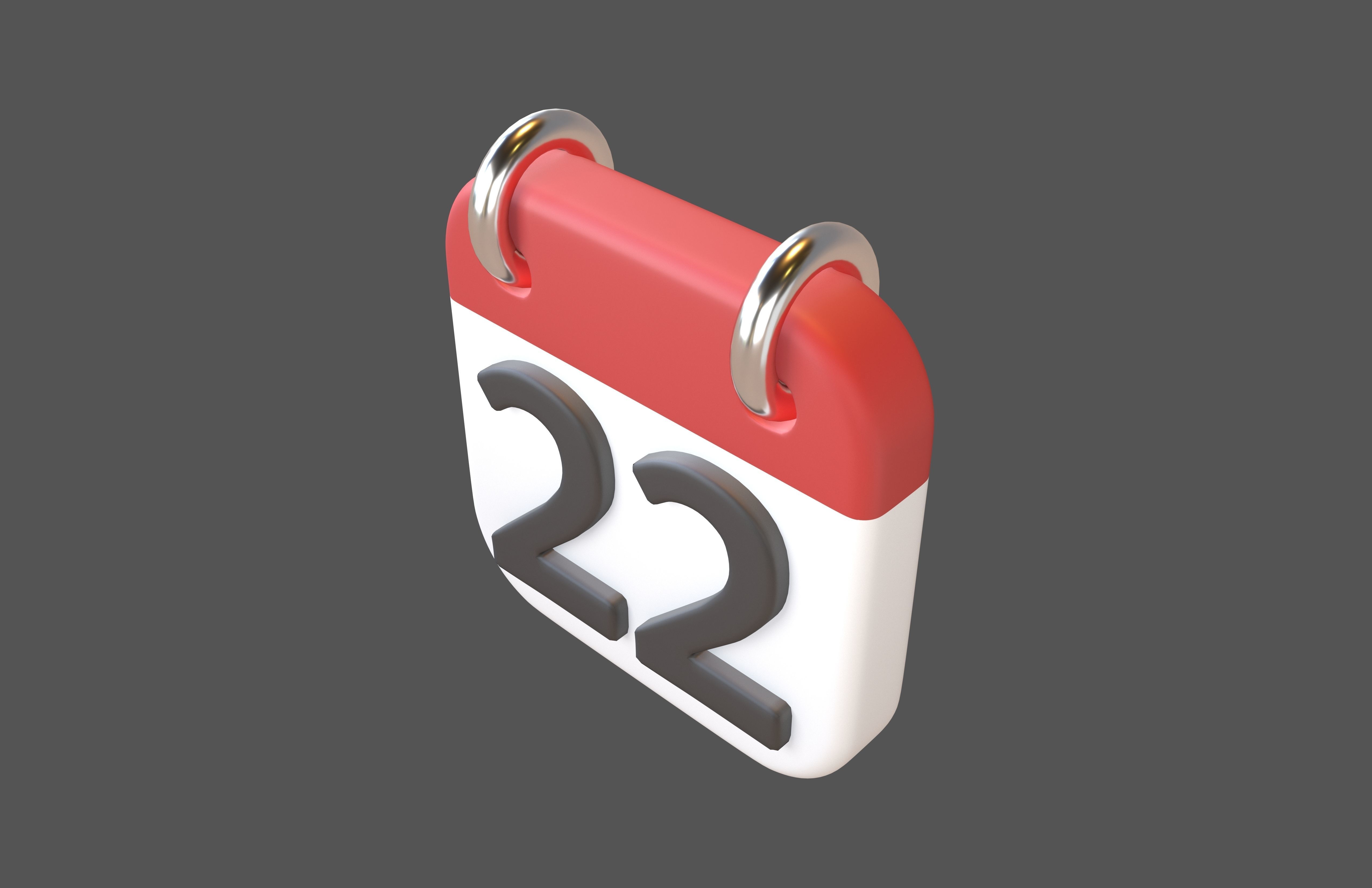 Calendar Icon 22 v1 001 Low-poly 3D model_1