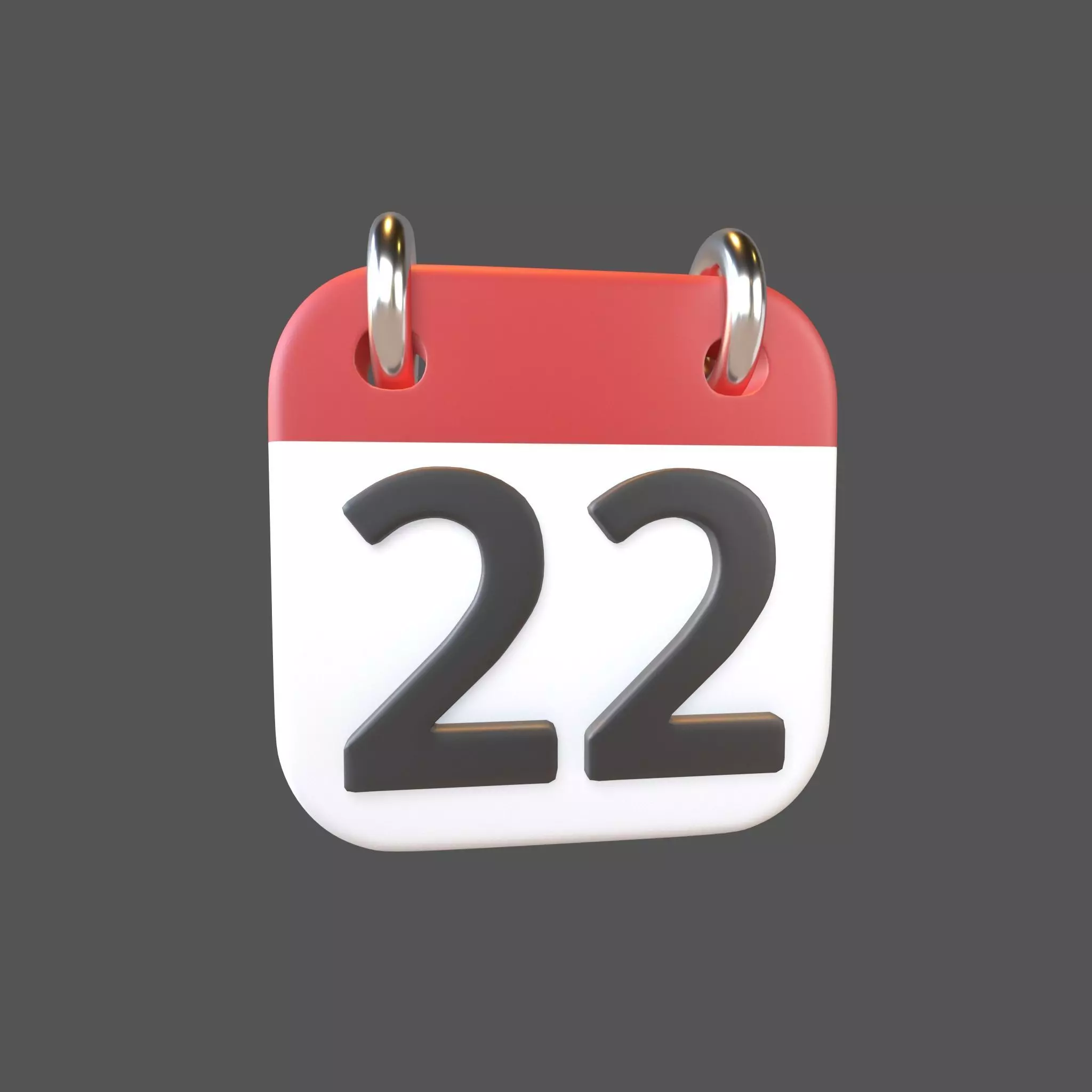 Calendar Icon 22 v1 001 Low-poly 3D model_0