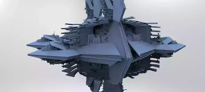 Sci-Fi Egyptian Floating Monolith temple 