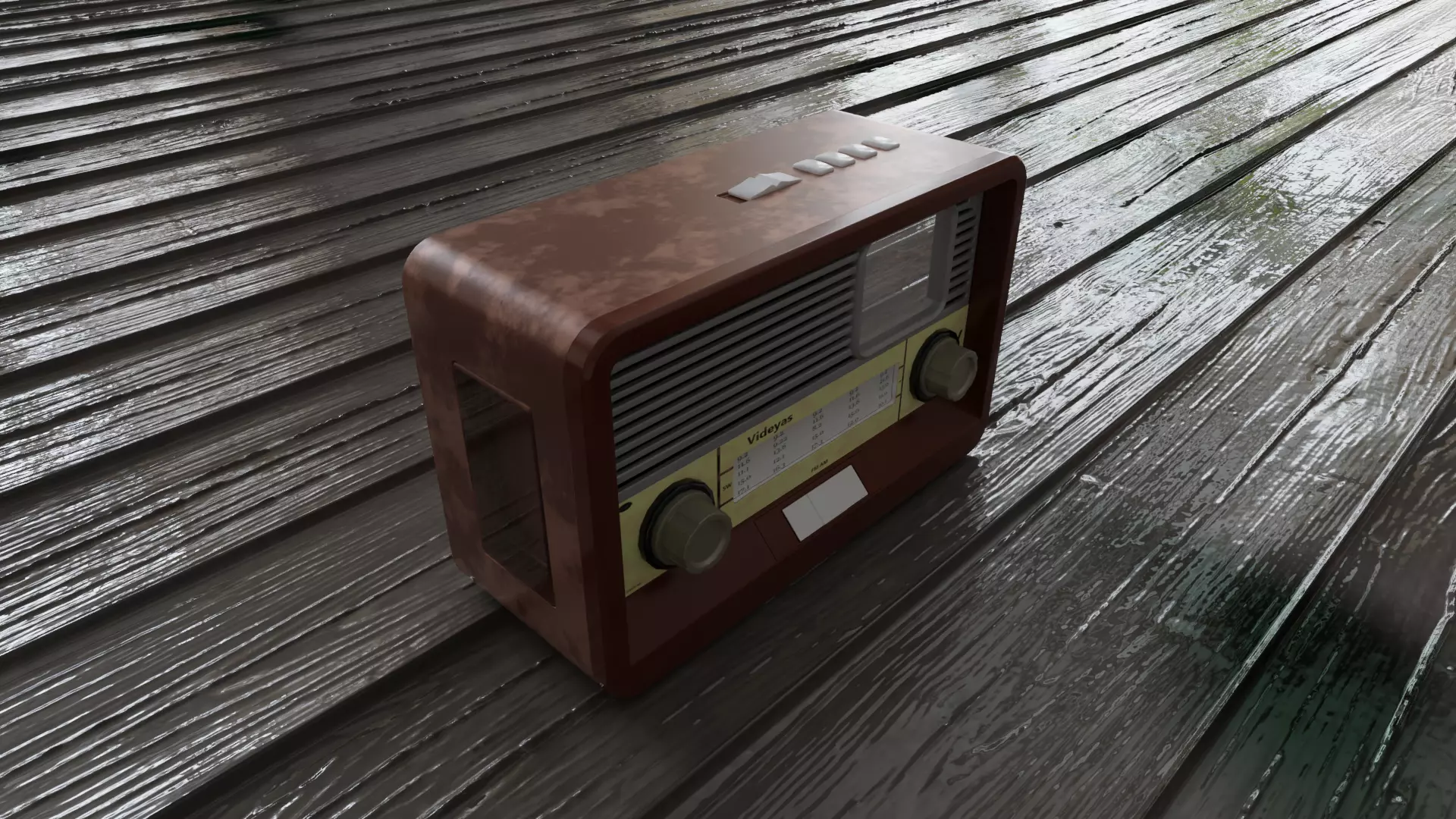 Videyas AM FM Radio Low-poly 3D model_0