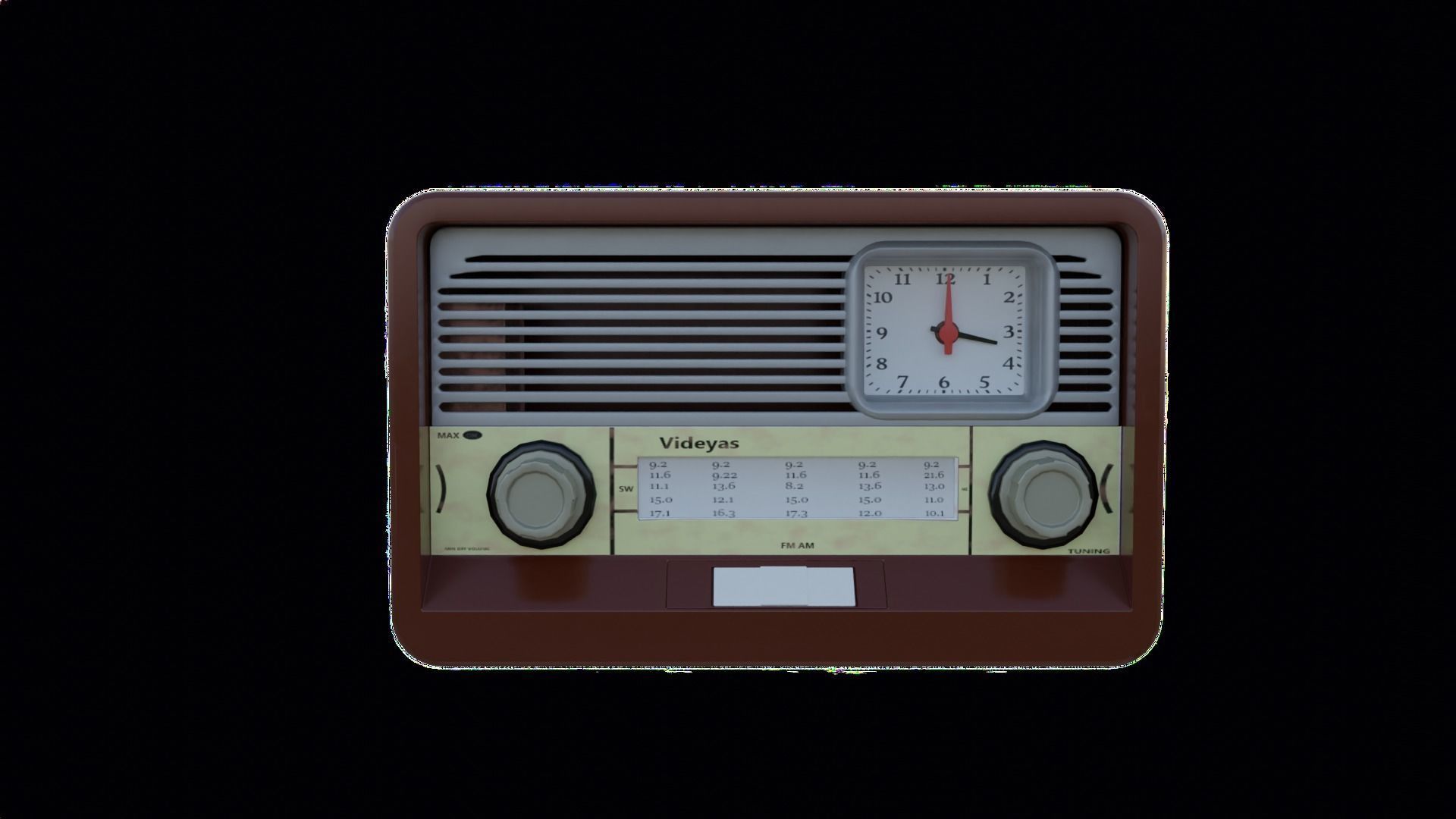 Videyas AM FM Radio Low-poly 3D model_5