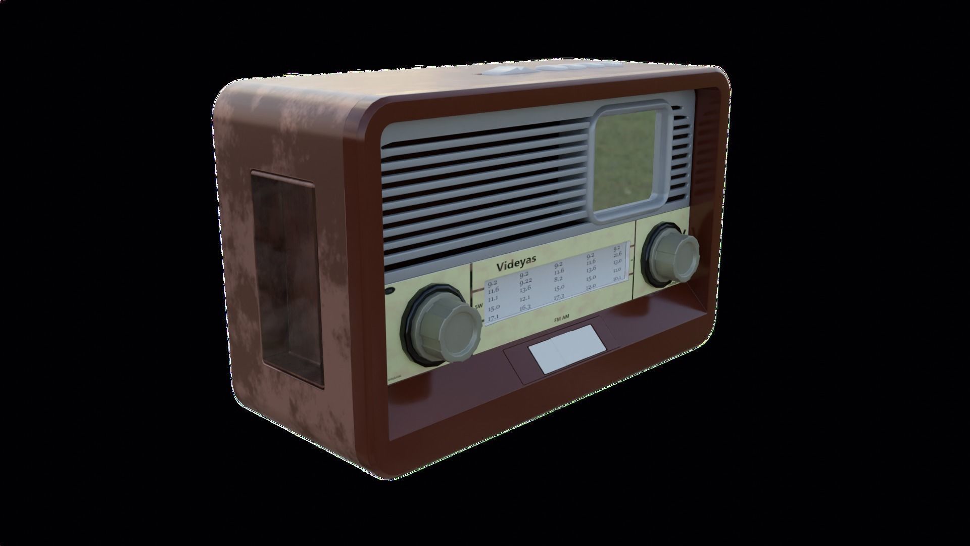 Videyas AM FM Radio Low-poly 3D model_4