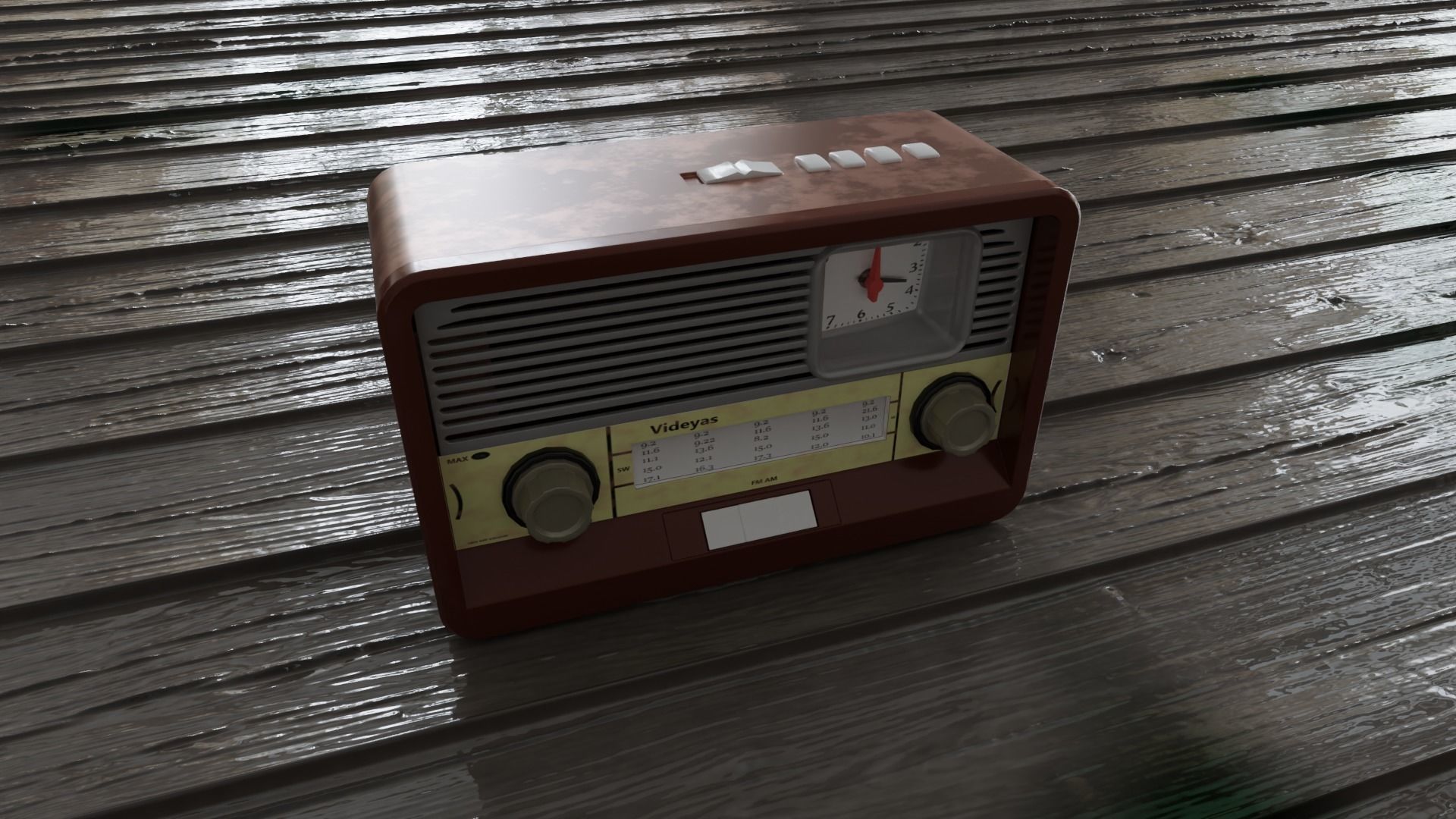 Videyas AM FM Radio Low-poly 3D model_2