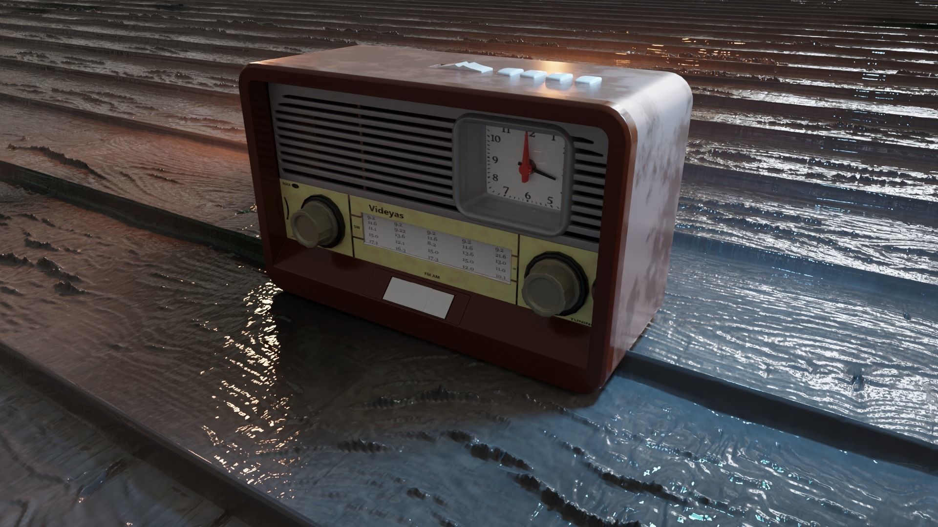 Videyas AM FM Radio Low-poly 3D model_3
