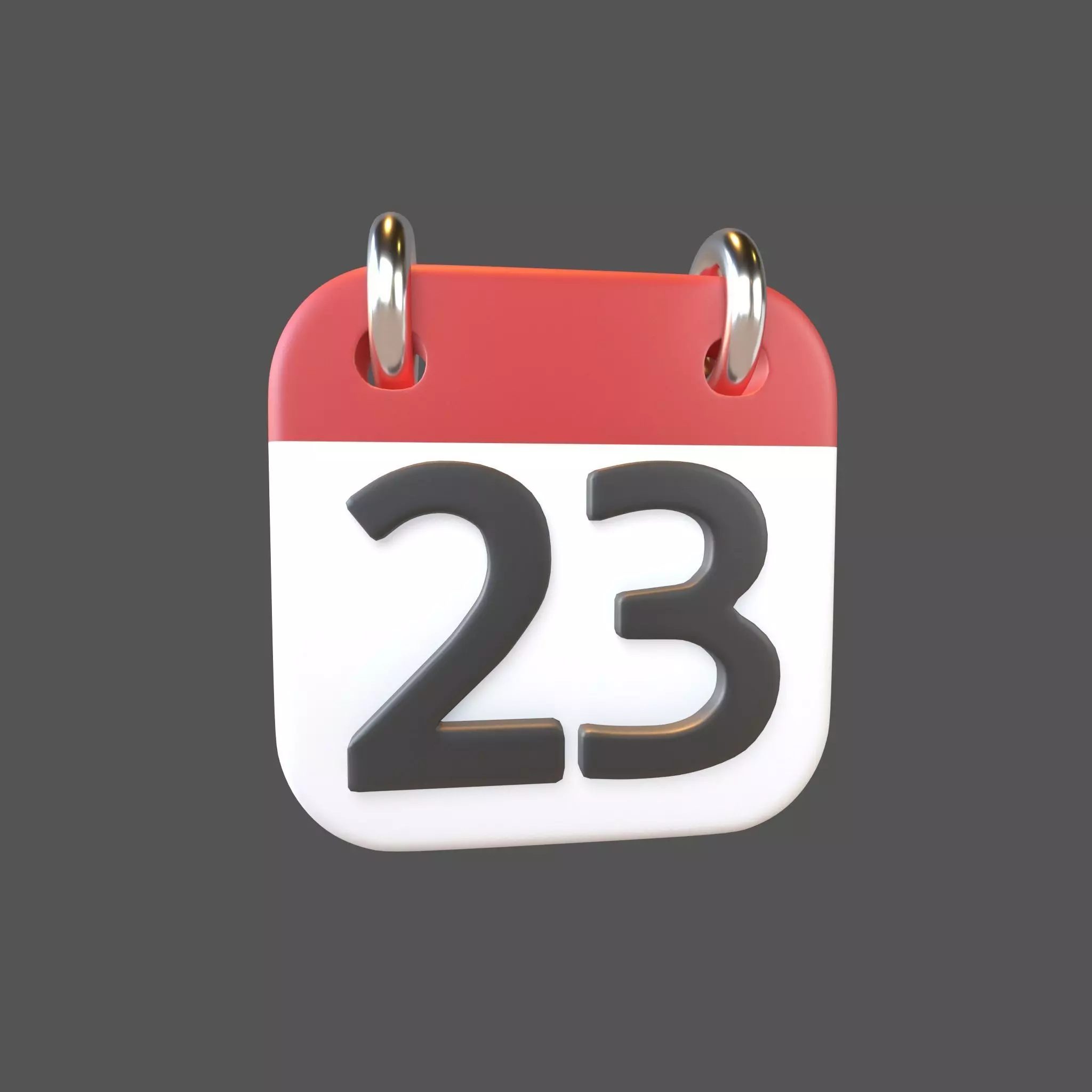 Calendar Icon 23 v1 001 Low-poly 3D model_0